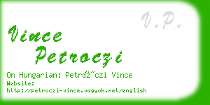 vince petroczi business card